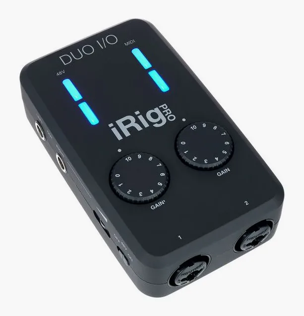 IK Multimedia iRig Pro Duo I/O, de aansluitingen aan de achterkant