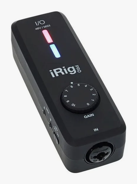 IK Multimedia iRig Pro I/O PSU Bundle, de ingangen aan de voorzijde