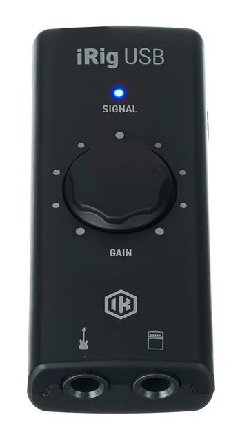 IK Multimedia iRig USB, de bovenkant van het apparaat