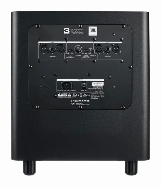 JBL LSR 310 S, het logo en de afwerking
