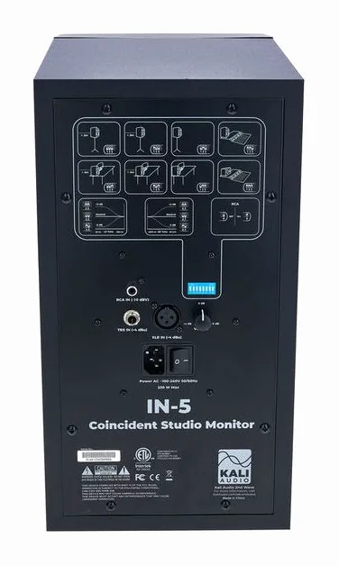 Kali Audio IN-5, de regelaars aan de achterzijde