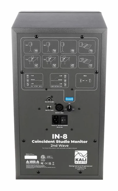 Kali Audio IN-8 2nd Wave Grey, de achterkant met de aansluitingen