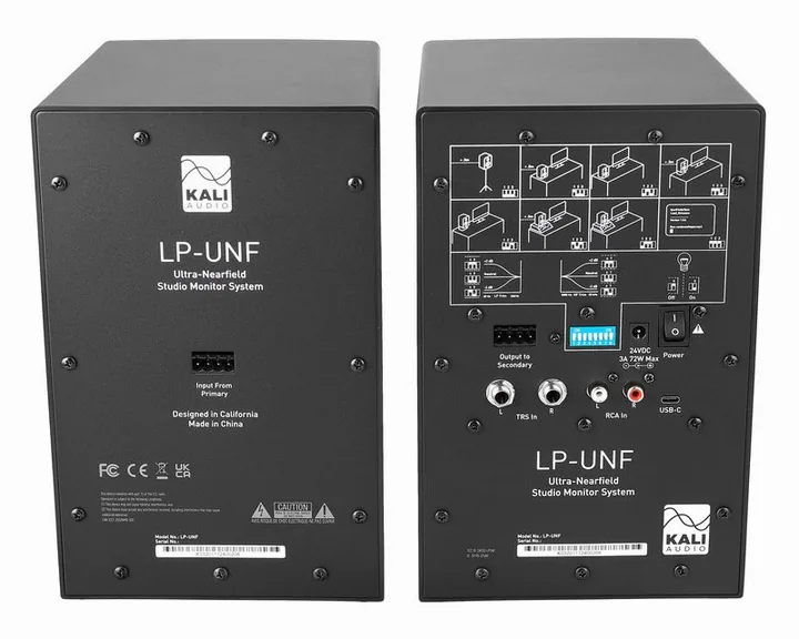 Kali Audio LP-UNF, de achterkant met de aansluitingen
