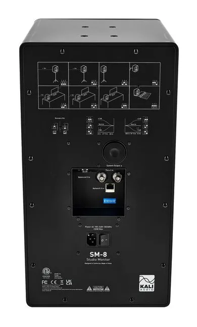 Kali Audio SM-8, de achterkant met de aansluitingen