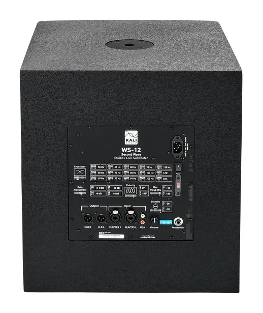 Kali Audio WS-12 V2, de regelaars aan de achterzijde