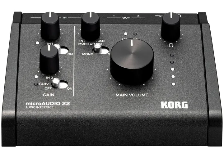 Korg microAUDIO 22, de behuizing van opzij