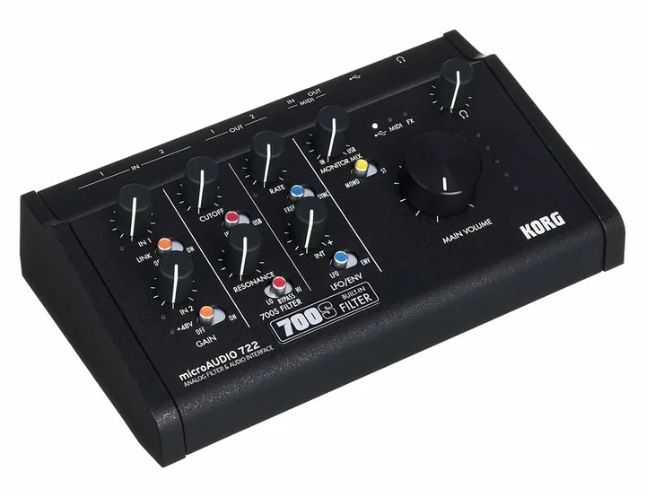 Korg microAUDIO 722, de bovenkant van het apparaat