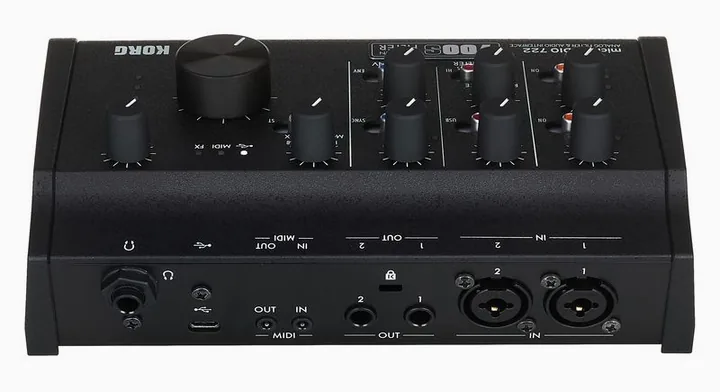 Korg microAUDIO 722, de behuizing van opzij