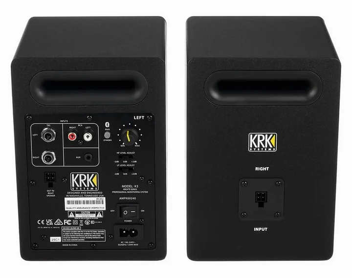 KRK Kreate 3, de achterkant met de aansluitingen