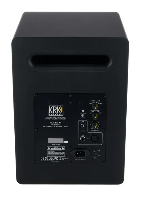 KRK Kreate 8, de regelaars aan de achterzijde