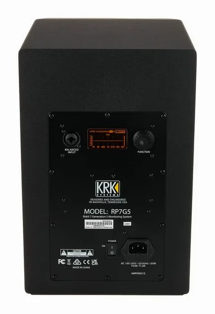 KRK Rokit RP7 G5, de regelaars aan de achterzijde