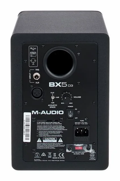 M-Audio BX5 D3, de regelaars aan de achterzijde