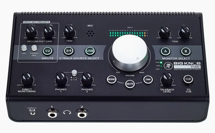 Mackie Big Knob Studio, het volumeknopje en de LED-meters