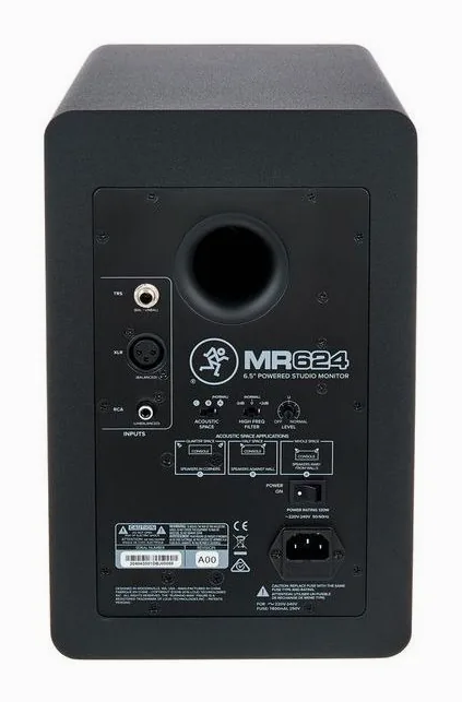 Mackie MR624, de regelaars aan de achterzijde