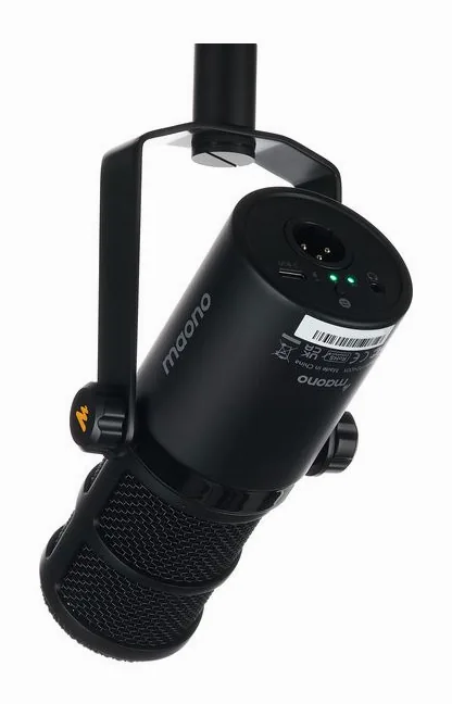 Maono PD400X, de microfoonkorf van dichtbij