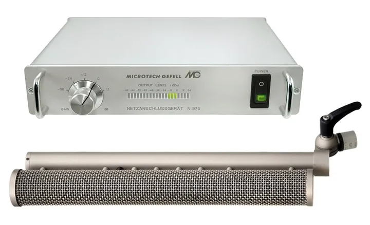 Microtech Gefell KEM 975 Satin Nickel, de microfoonkorf van dichtbij