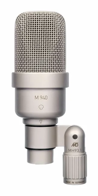 Microtech Gefell M 940 Satin Nickel, de microfoonkorf van dichtbij