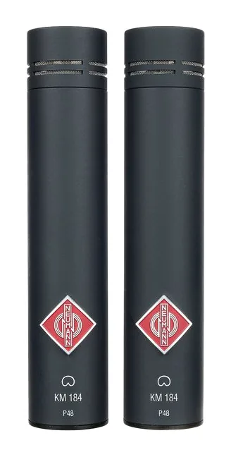 Neumann KM184 mt Stereo Rental Bundle, de microfoonkorf van dichtbij