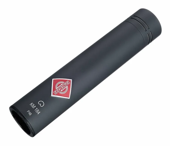 Neumann KM184 mt Stereo Rental Bundle, het logo en de afwerking
