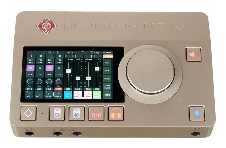 Neumann MT 48 U, het volumeknopje en de LED-meters