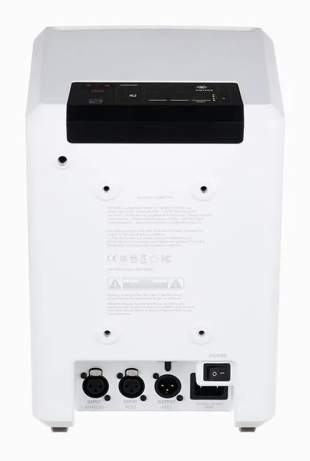 Palmer Orbit 11 White, het frontpaneel met de woofer en tweeter