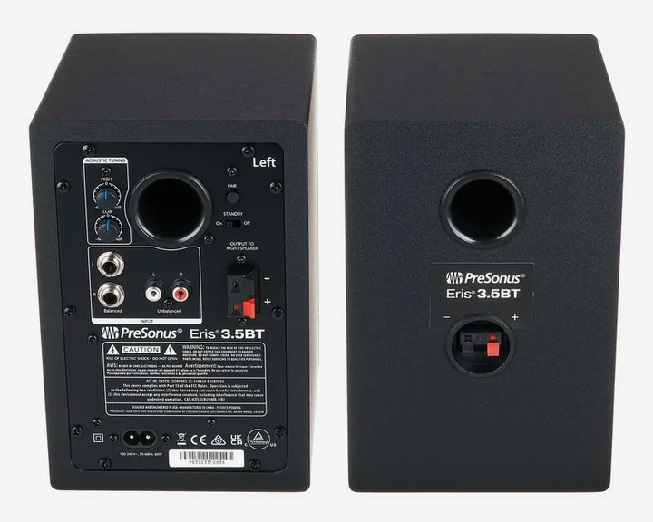 Presonus Eris 3.5BT 2nd Gen Stand Set, de achterkant met de aansluitingen