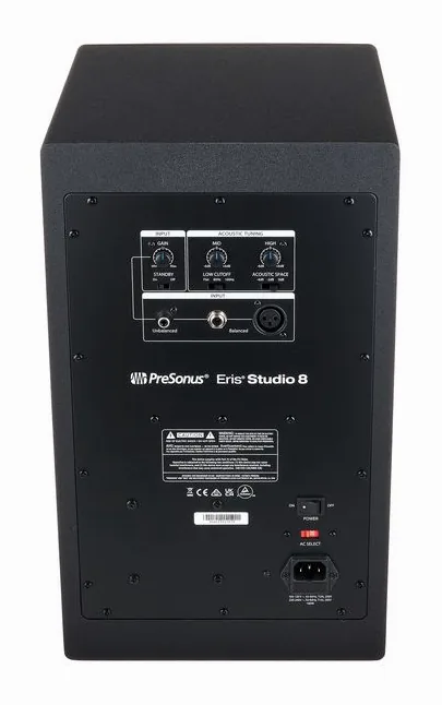 Presonus Eris Studio 8, de achterkant met de aansluitingen