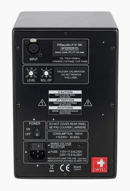 PSI Audio A14-M Studio Black, de behuizing van opzij
