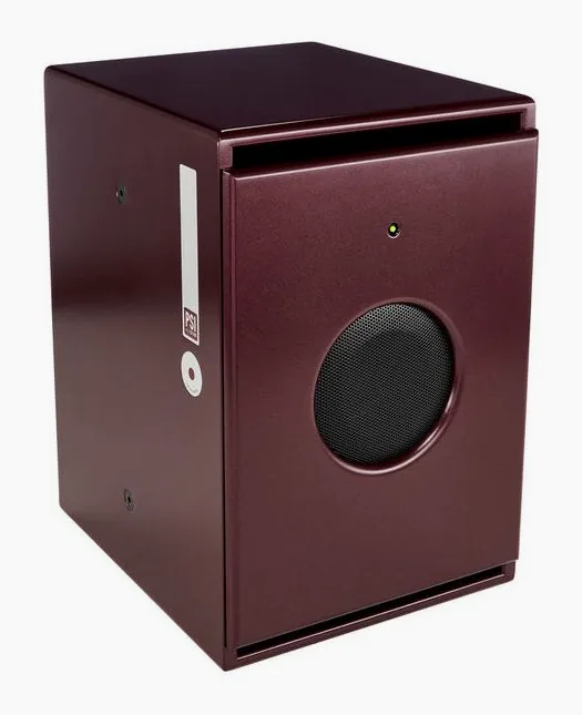 PSI Audio Sub A125-M Studio Red, het frontpaneel met de woofer en tweeter
