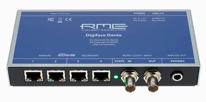 RME Digiface Dante, de behuizing van opzij