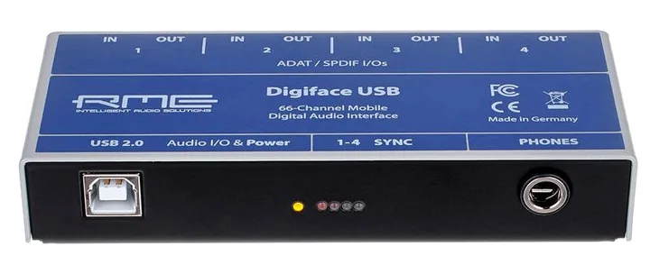RME Digiface USB, de bovenkant van het apparaat