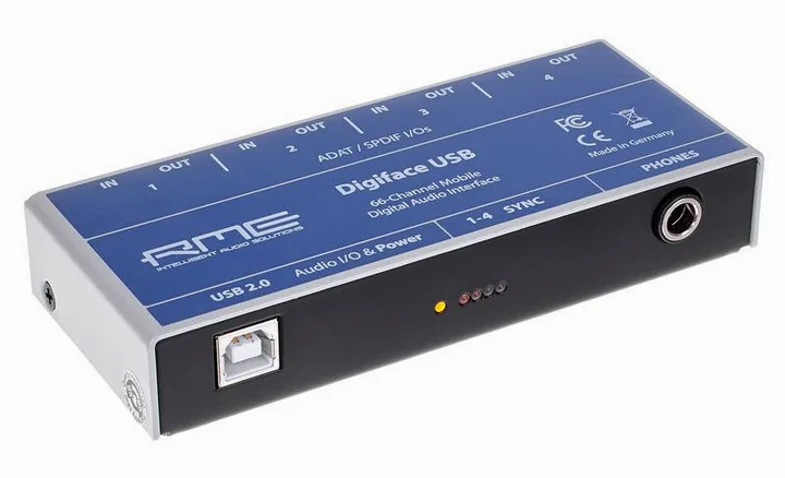 RME Digiface USB, de behuizing van opzij