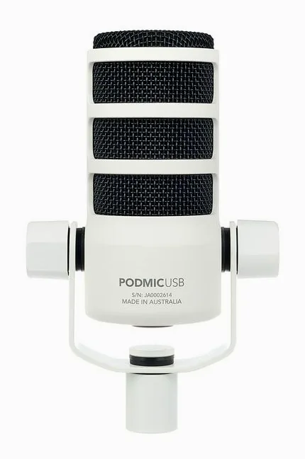 Rode PodMic USB White, de XLR-aansluiting onderaan