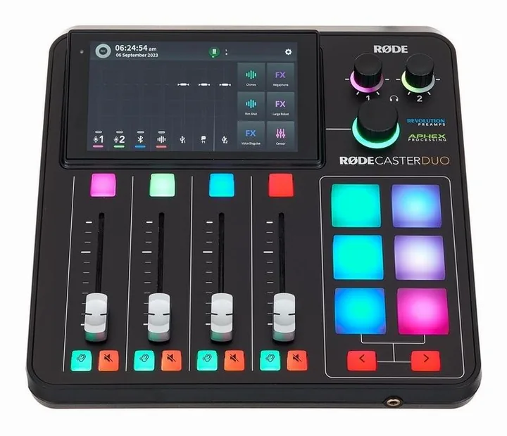 Rode Rodecaster Duo, de bovenkant van het apparaat