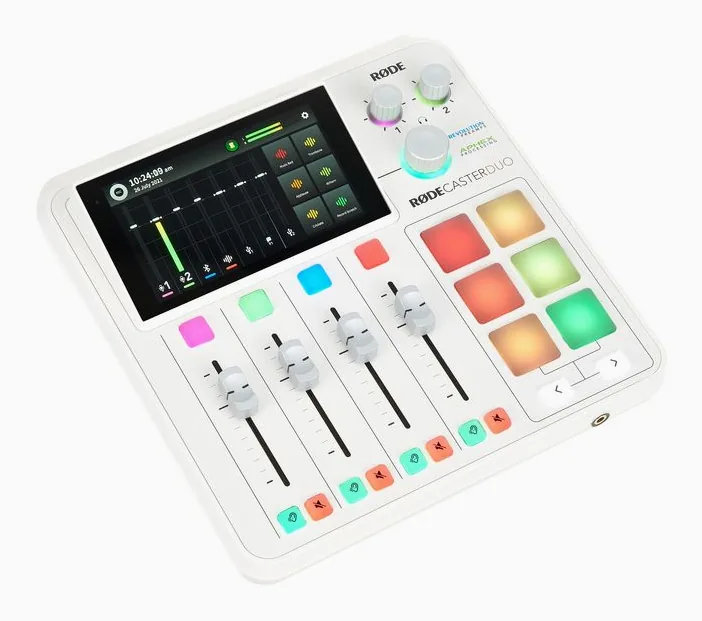 Rode Rodecaster Duo W, de behuizing van opzij