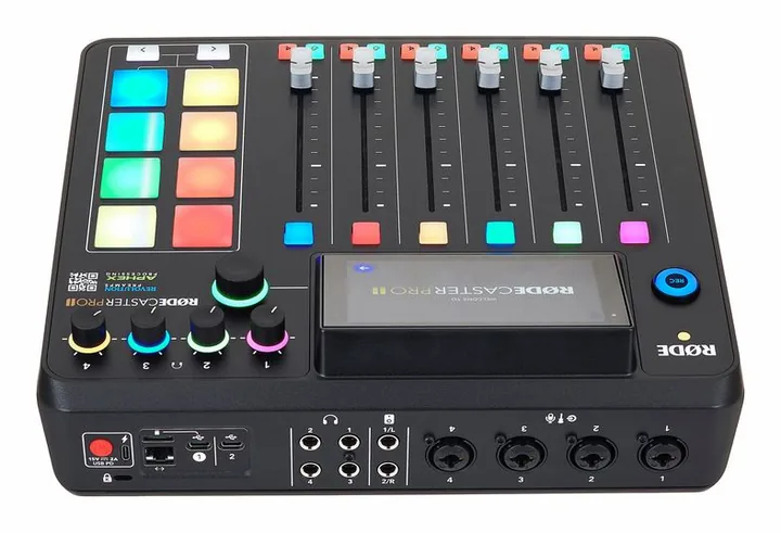 Rode Rodecaster Pro II, de bovenkant van het apparaat