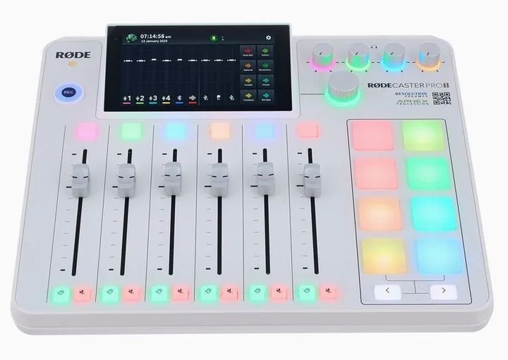 Rode Rodecaster Pro II W, de behuizing van opzij