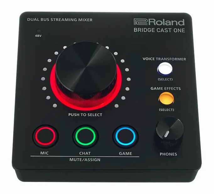 Roland Bridge Cast One, het voorpaneel met de draaiknoppen