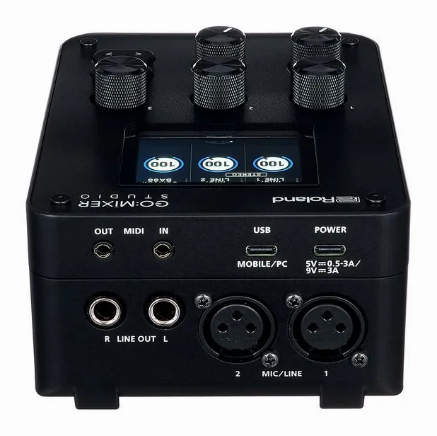 Roland GO:MIXER Studio, de aansluitingen aan de achterkant