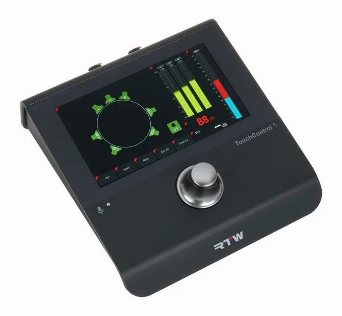 RTW TouchControl 5 Control & Meter, het frontpaneel met de woofer en tweeter