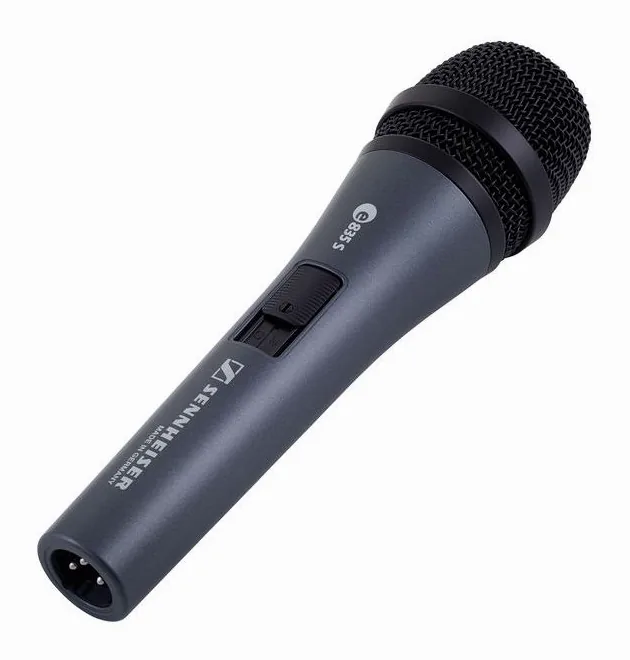 Sennheiser E835-S, de microfoonkorf van dichtbij