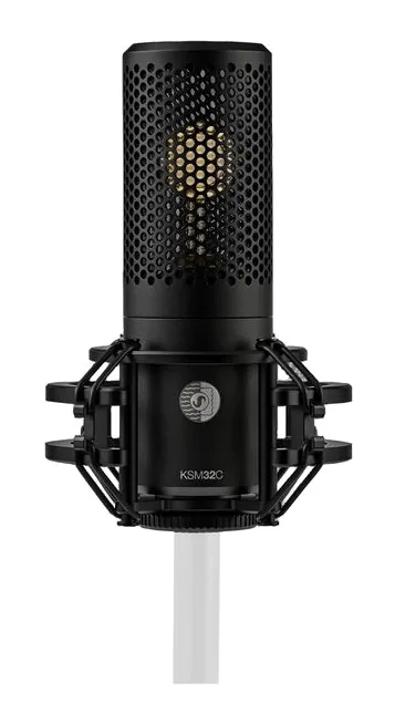 Shure KSM32C SM, de microfoonkorf van dichtbij