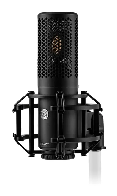 Shure KSM40C, de microfoonkorf van dichtbij