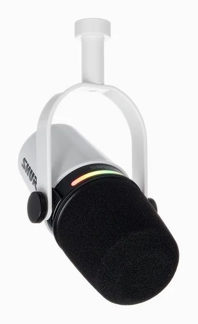 Shure MV7 Plus White, de behuizing van opzij