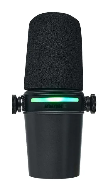 Shure MV7i/MV7X Bundle, de microfoonkorf van dichtbij