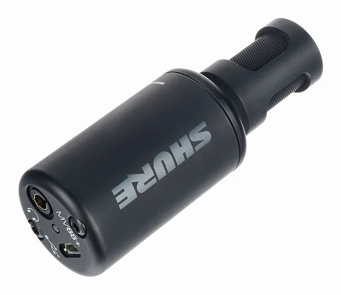 Shure MV88+ Stereo USB Mic, de microfoonkorf van dichtbij