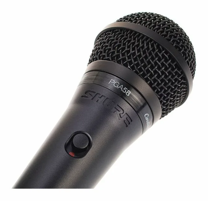 Shure PGA58, de microfoonkorf van dichtbij