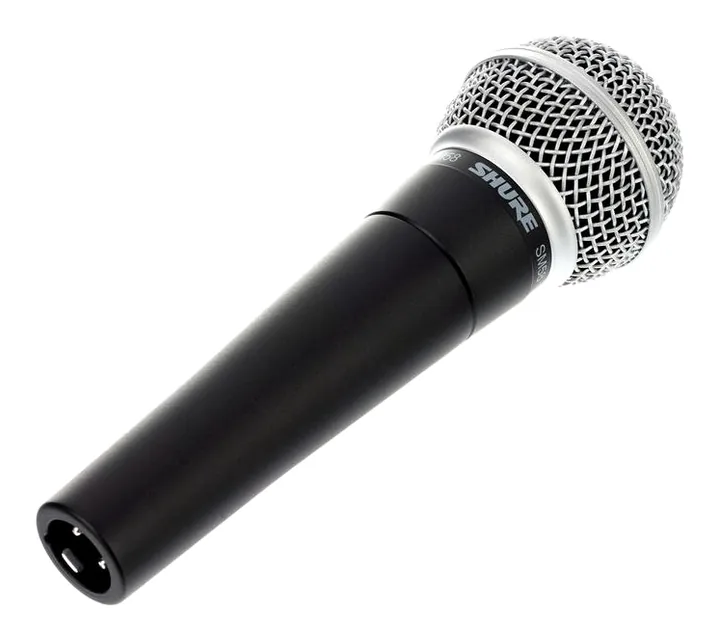 Shure SM58 LC, de XLR-aansluiting onderaan