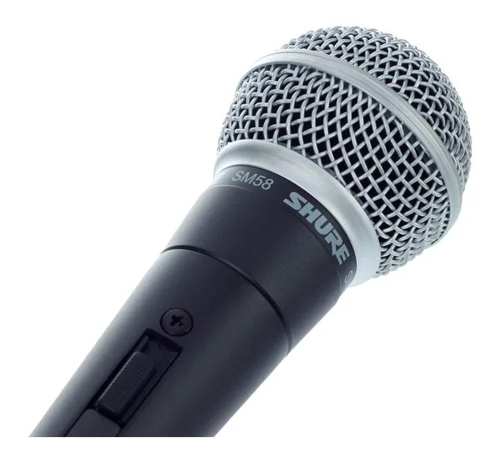 Shure SM58S, de behuizing van opzij
