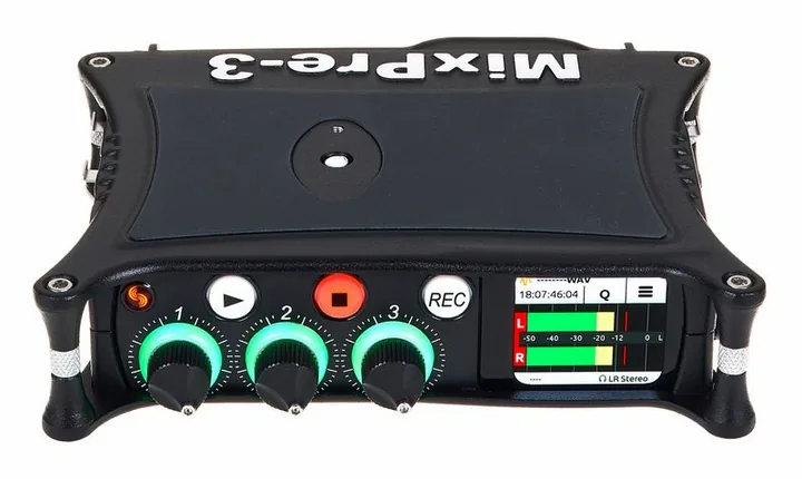 Sound Devices MixPre-3 II, de bovenkant van het apparaat